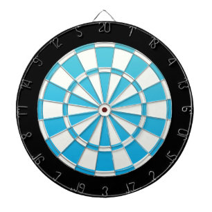 Aqua Blau Schwarz und Weiß Dartscheibe