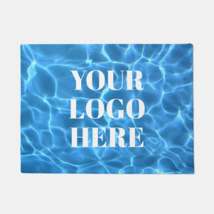 Aqua Blau Schwimmbad Foto für Ihr Logo Fußmatte