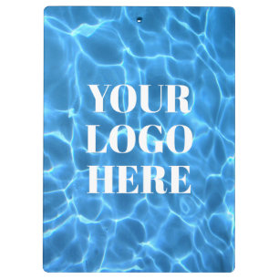 Aqua Blau Schwimmbad Foto für Ihr Logo Klemmbrett