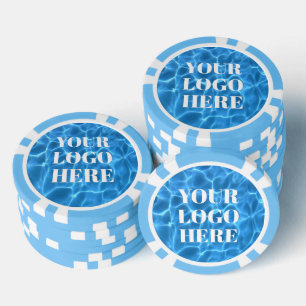 Aqua-Blau-Schwimmbad-Foto für Ihr Logo Pokerchips