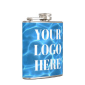 Aqua Blau Schwimmbad Foto Logo Flachmann (Rechts)