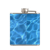 Aqua Blau Schwimmbad Foto Logo Flachmann (Rückseite)