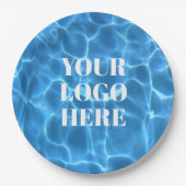 Aqua Blau Schwimmbad Foto Logo Pappteller (Vorderseite)