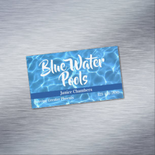 Aqua-Blau-Schwimmbad-Foto Magnetische Visitenkarte