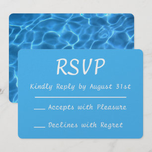 Aqua Blau Schwimmbad Foto RSVP Einladung