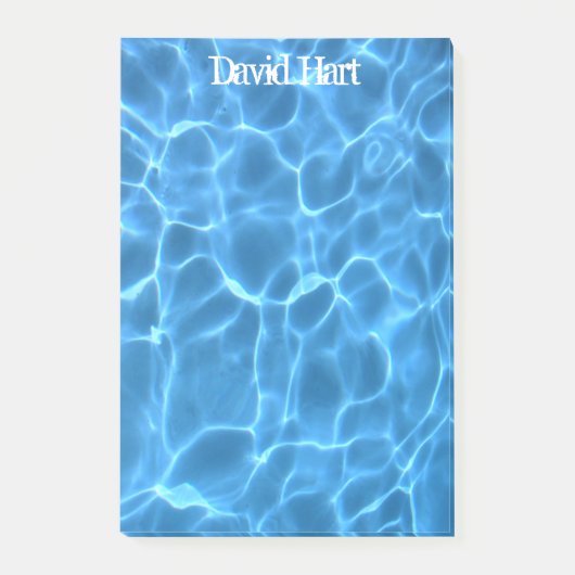 Aqua-Blau-Schwimmbad Post-it Klebezettel (Vorderseite)