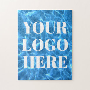 Aqua Blau Schwimmbad Vertikales Foto Ihr Logo Puzzle