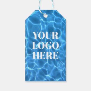 Aqua Blau Schwimmbad Vertikales Foto-Logo Geschenkanhänger