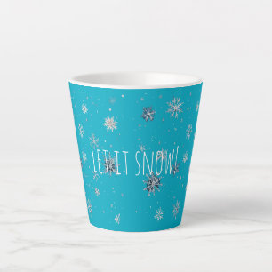 Aqua Blau Silber Weiße Weihnachten Schneeflocken Milchtasse