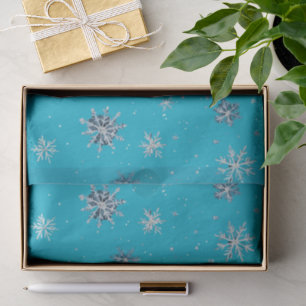 Aqua Blau Silber Weiße Weihnachten Schneeflocken Seidenpapier