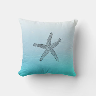 Aqua Blau Strandhaus Wohndekoration Seestern Kisse Kissen