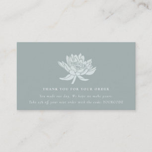 AQUA BLAU TEAL LOTUS FLORA LOGO EINKAUF DANKE VISITENKARTE