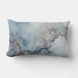 Aqua Blau Türkis Grau Beige Abstrakte Wohndekorati Lendenkissen