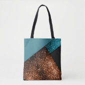Aqua-Blau und Bronze-Glitzern Tasche (Vorderseite)