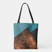 Aqua-Blau und Bronze-Glitzern Tasche (Rückseite)