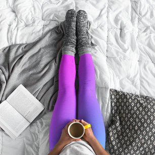 Aqua Blau und Hot Pink Miami Ombre Leggings