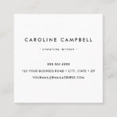 Aqua-Blau und lila Wasserfarbe Quadratische Visitenkarte (Rückseite)