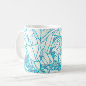 Aqua Blau und Weiß Kaffeetasse (Vorderseite Links)