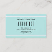 Aqua blau und weiß moderne monogramm geometrische visitenkarte (Rückseite)