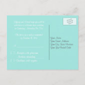 Aqua Blau und Weiß Streifen UAWG Postkarte (Rückseite)