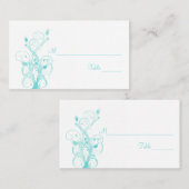Aqua Blau und Weiße Platzkarten (Vorne/Hinten)