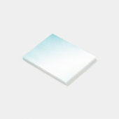Aqua Blau Weiß Ombre Post-it Klebezettel (angewinkelt)