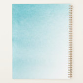 Aqua Blau Weiße Blüten Planer (Rückseite)