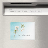 Aqua Blau Weiße Floral Magnet (In Situ (Geschirrspüler))
