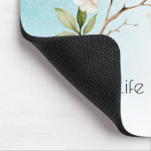 Aqua Blau Weiße Floral Mousepad (Ecke)