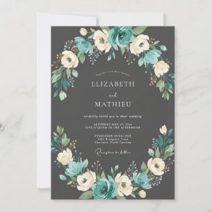 Aqua Blaue Ätherische Winterhochzeit Einladung