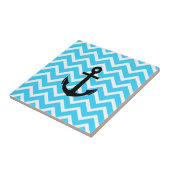 Aqua Blaue Chevron-Anker Fliese (Seite)