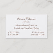 Aqua-blaue Fahnen-Rosa-Kuchen-Visitenkarten Visitenkarte (Rückseite)