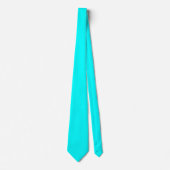 Aqua Blaue Farbe Einfarbig Krawatte (Vorderseite)