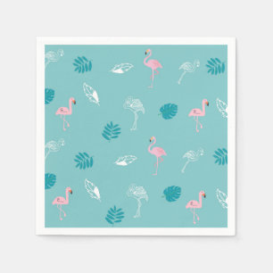Aqua Blaue Flamingo-Papier-Servietten Serviette