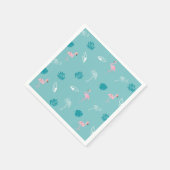 Aqua Blaue Flamingo-Papier-Servietten Serviette (Ecke)