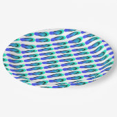 Aqua Blaue Flip Flops Pappteller (Schrägansicht)