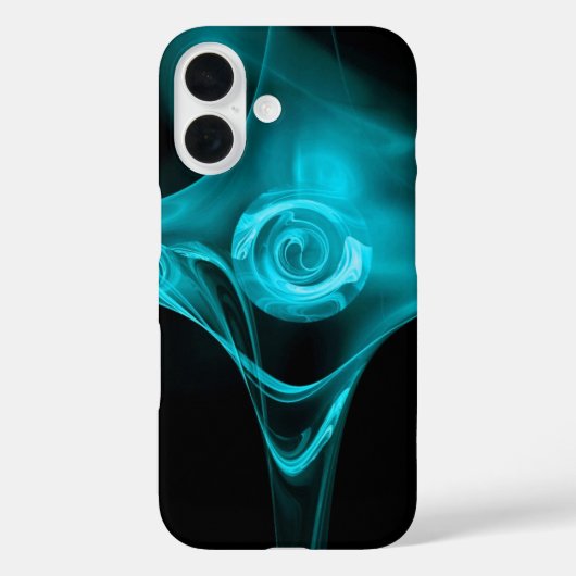 AQUA BLAUE FRAKTAL ROSE Case-Mate iPhone HÜLLE (Rückseite)