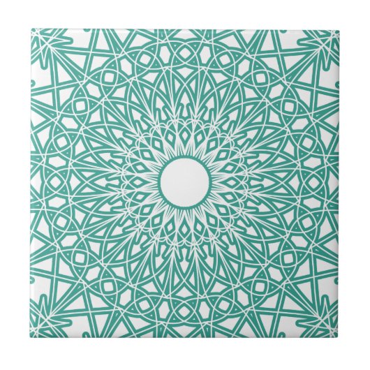Aqua Blaue Gehäkelt Spitze Fliese (Vorderseite)