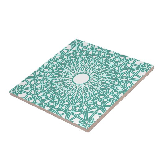 Aqua-blaue gewirkte Spitze-Fliese Fliese (Seite)