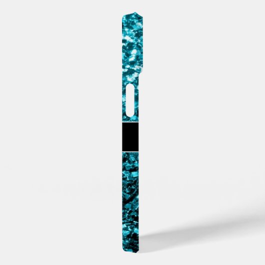 Aqua-blaue glänzende Imitate Glitzer Glitzern Mono Case-Mate iPhone Hülle (Rückseite / Rechts)
