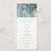 AQUA BLAUE GOLD AGATE WEDING CEREMONY PROGRAMM (Vorne/Hinten)