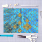 Aqua-blaue Meerjungfrau-Skalen mit GoldGlitter Seidenpapier (Handwerk)