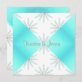 AQUA BLAUE MODERN / BREITE EINLADUNG (Vorne/Hinten)