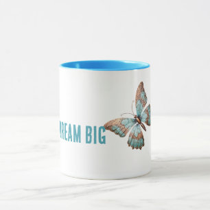 Aqua Blaue Rose Rost Gold Traum Schmetterling Tasse