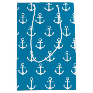 Aqua-blaue Seeanker Mittlere Geschenktüte