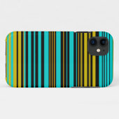 Aqua-blaue Streifen aus Gold und schwarz Case-Mate iPhone Hülle (Rückseite (Horizontal))