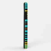 Aqua-blaue Streifen aus Gold und schwarz Case-Mate iPhone Hülle (Hinten/Rechts)