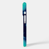 AQUA BLAUE TURQUOISE WEISSE LICHTWELLEN Case-Mate iPhone HÜLLE (Rückseite / Links)