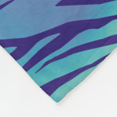 Aqua-blaue und lila Zebra-Streifen Fleecedecke (Ecke)