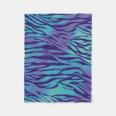 Aqua-blaue und lila Zebra-Streifen Fleecedecke (Vorderseite)